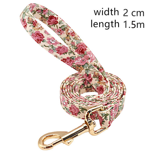 Nylon Dog Walking Traction Rope, Floral Leash